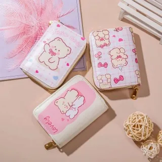 Cute Cartoon Pattern Short Wallet With Zipper